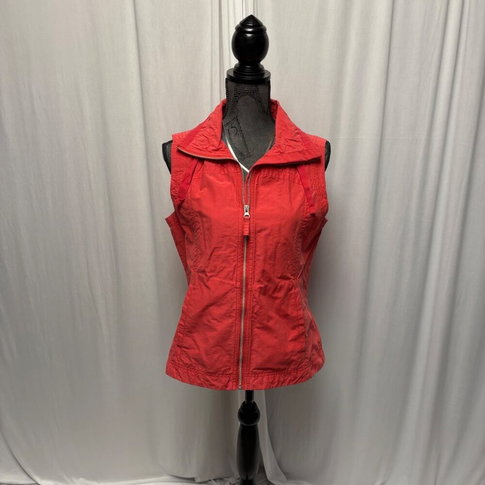 Columbia Zip-Up Vest Womens Size Medium Coral Lightweight Utility Activewear